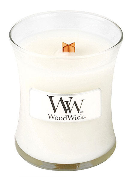 WoodWick Linen scented candle with wooden wick 85 g