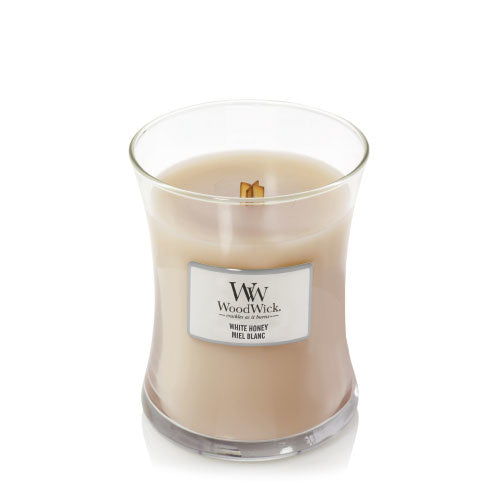 WoodWick White Honey scented candle with wooden wick 275 g