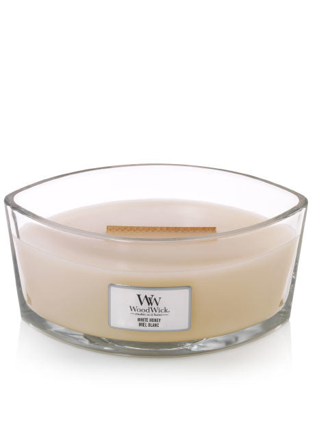 WoodWick White Honey scented candle with wooden wick 453,6 g