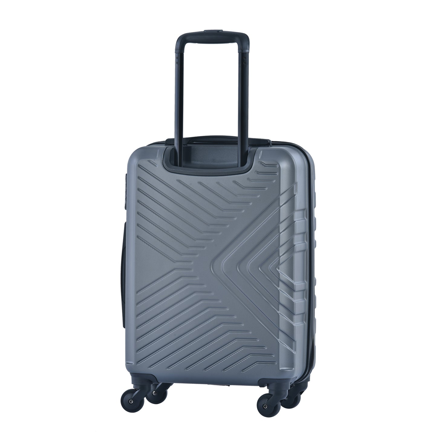 Ensembles de bagages 3 pièces Valise légère en ABS avec deux crochets, roulettes pivotantes, serrure TSA, (20/24/28) gris
