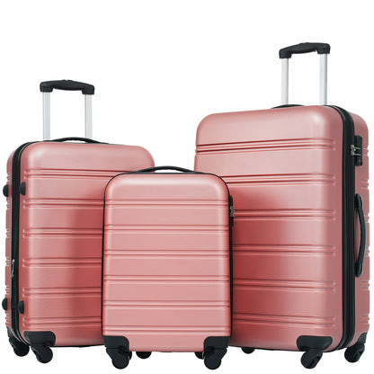 Ensemble de bagages 3 pièces Valise rigide à roulettes avec serrure TSA 20