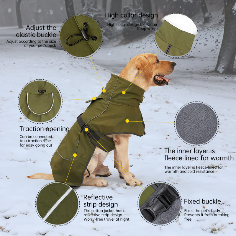 Veste imperméable pour chien avec doublure polaire pour le froid et l'extérieur