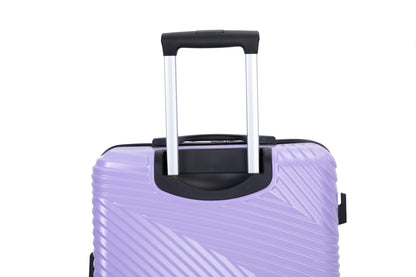 Ensembles de bagages 3 pièces PC + ABS valise légère avec deux crochets roues pivotantes (20/24/28) violet clair