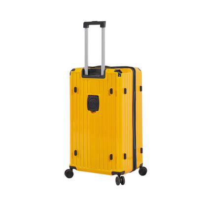 Ensemble de bagages 4 pièces (20"/24"/29"/sac de voyage), bagage léger et durable en PC + ABS avec porte-gobelet pliable, serrure TSA, jaune