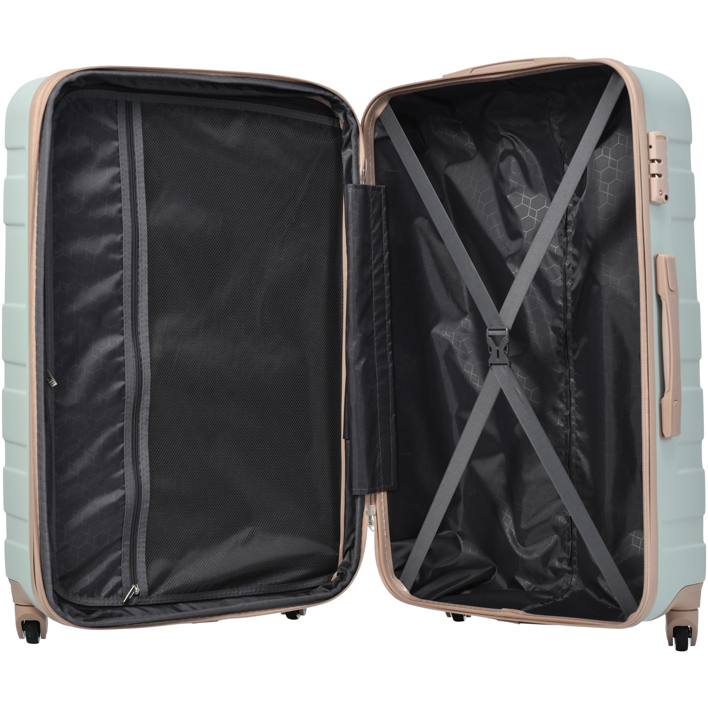 Ensembles de bagages de haute qualité extensible ABS Hardshell 3 pièces gris vert
