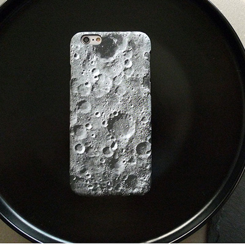 Coque de protection pour iPhone X, motif lune et motif cosmos, effet texturé