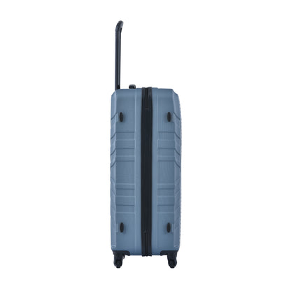 Ensembles de bagages 3 pièces Valise légère en ABS avec deux crochets, roues pivotantes, serrure TSA, (20/24/28) bleu