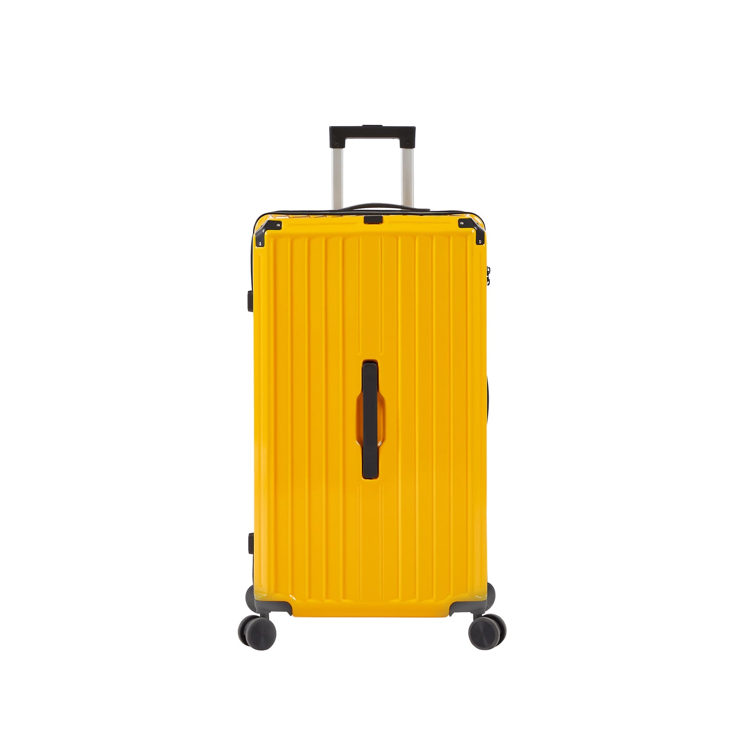 Ensemble de bagages 4 pièces (20"/24"/29"/sac de voyage), bagage léger et durable en PC + ABS avec porte-gobelet pliable, serrure TSA, jaune