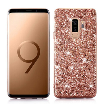 Coque pour Samsung Galaxy S9 Plus, étui en silicone à paillettes et cristaux