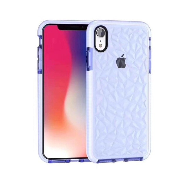 Coque souple transparente en diamant bicolore pour iPhone X XR XS MAX 6 7 8 Plus