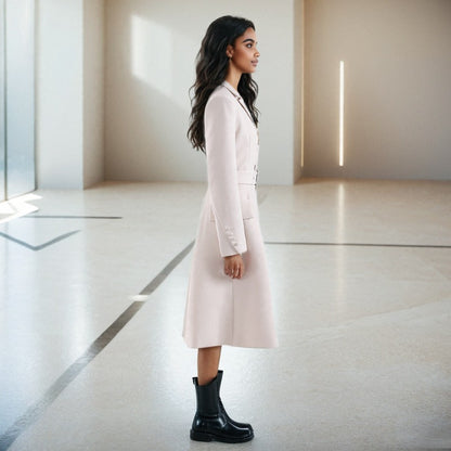 Trench-coat à simple boutonnage de couleur unie pour femme