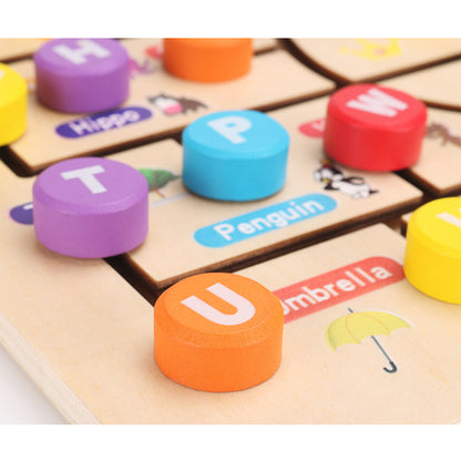 En bois nouvelle lettre numérique marche appariement labyrinthe enfants éducation précoce Puzzle cognitif jouets interactifs
