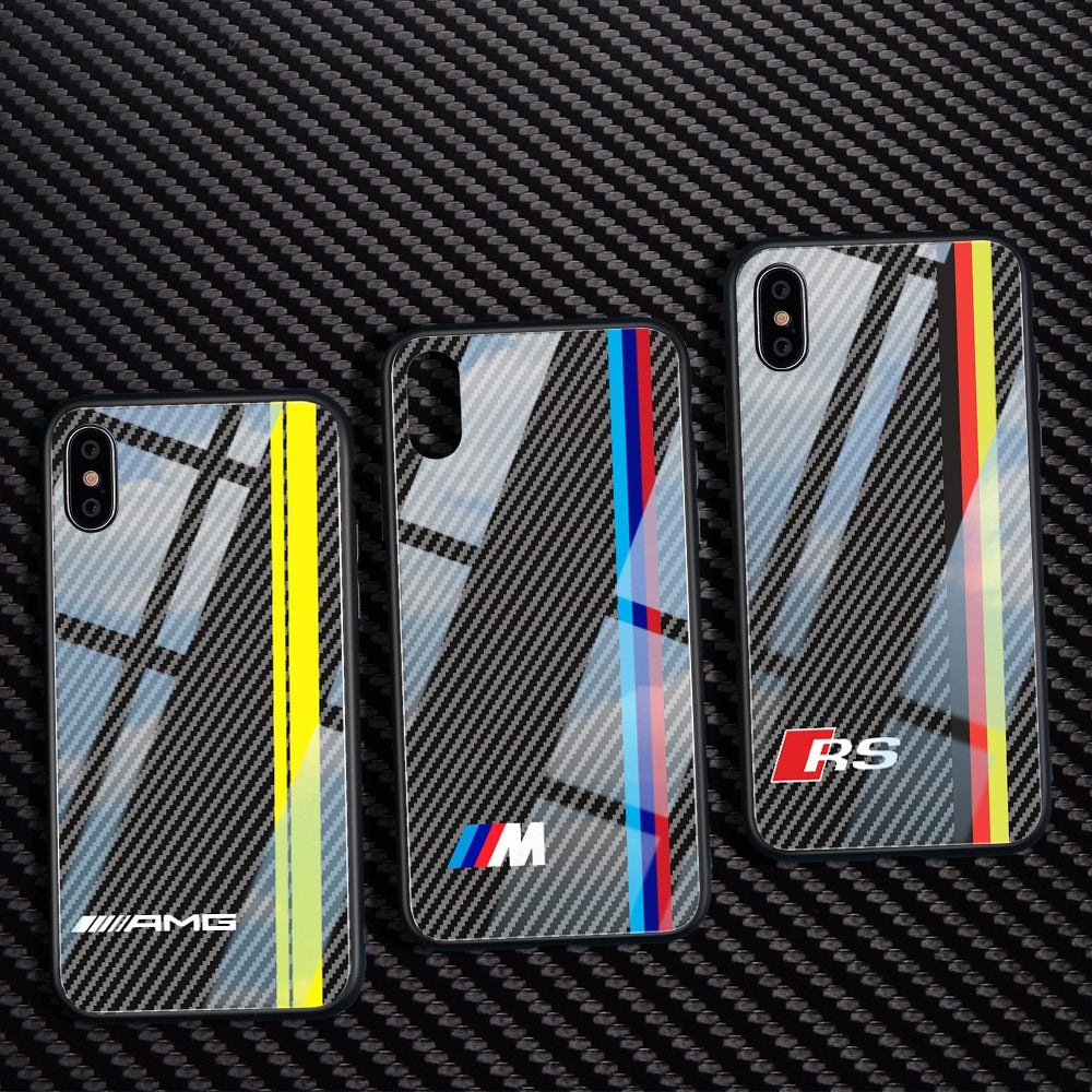 Coque de téléphone de luxe en fibre de carbone pour iPhone X 6 S 6S 7 8