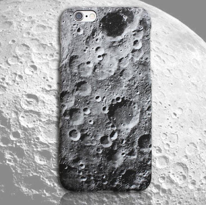 Coque de protection pour iPhone X, motif lune et motif cosmos, effet texturé