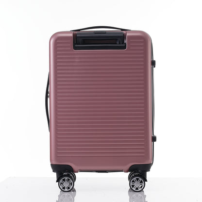 Bagage à main Valise légère de 20 pouces avec poche avant et port USB Or rose