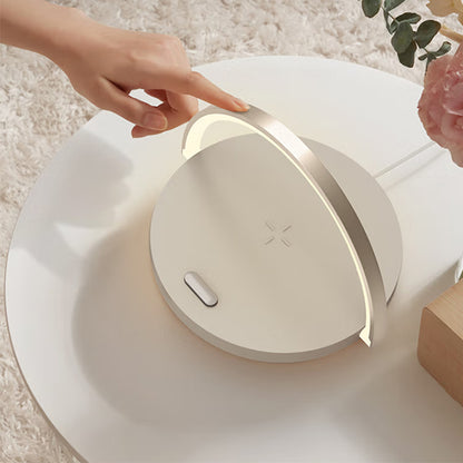 Lampe de bureau circulaire à chargement sans fil Rainbow Light 15 W