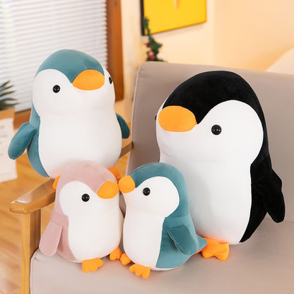 Poupée oreiller pingouin, jouet en peluche, poupée en tissu