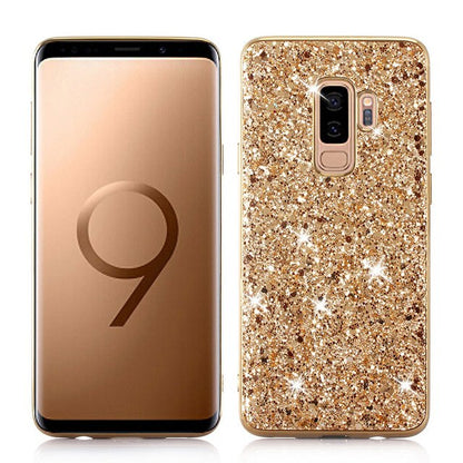 Coque pour Samsung Galaxy S9 Plus, étui en silicone à paillettes et cristaux