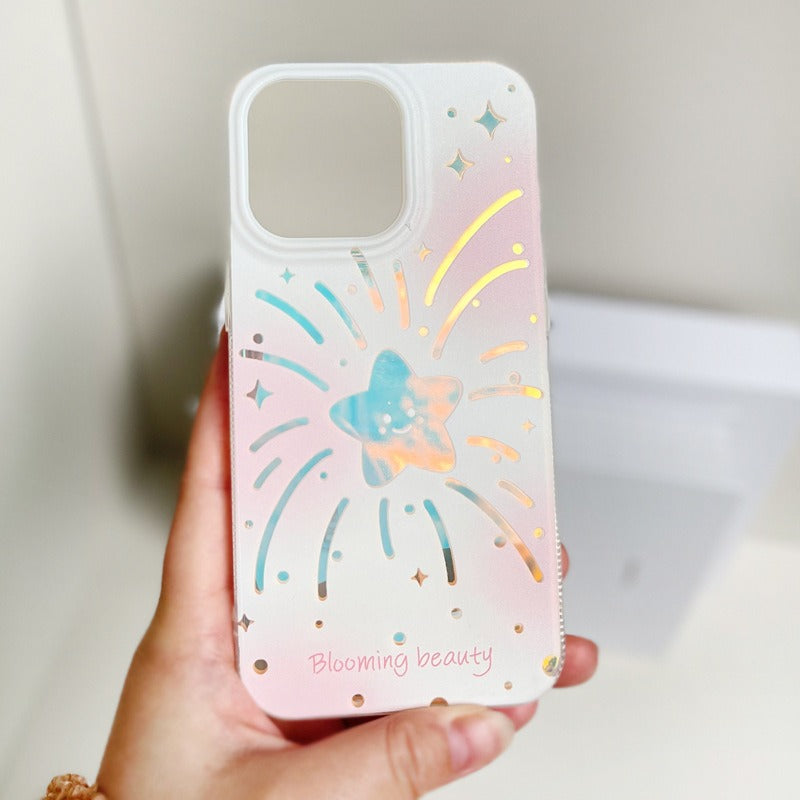 Coque colorée avec feux d'artifice étoilés iPhone 13/12/14 Pro Max