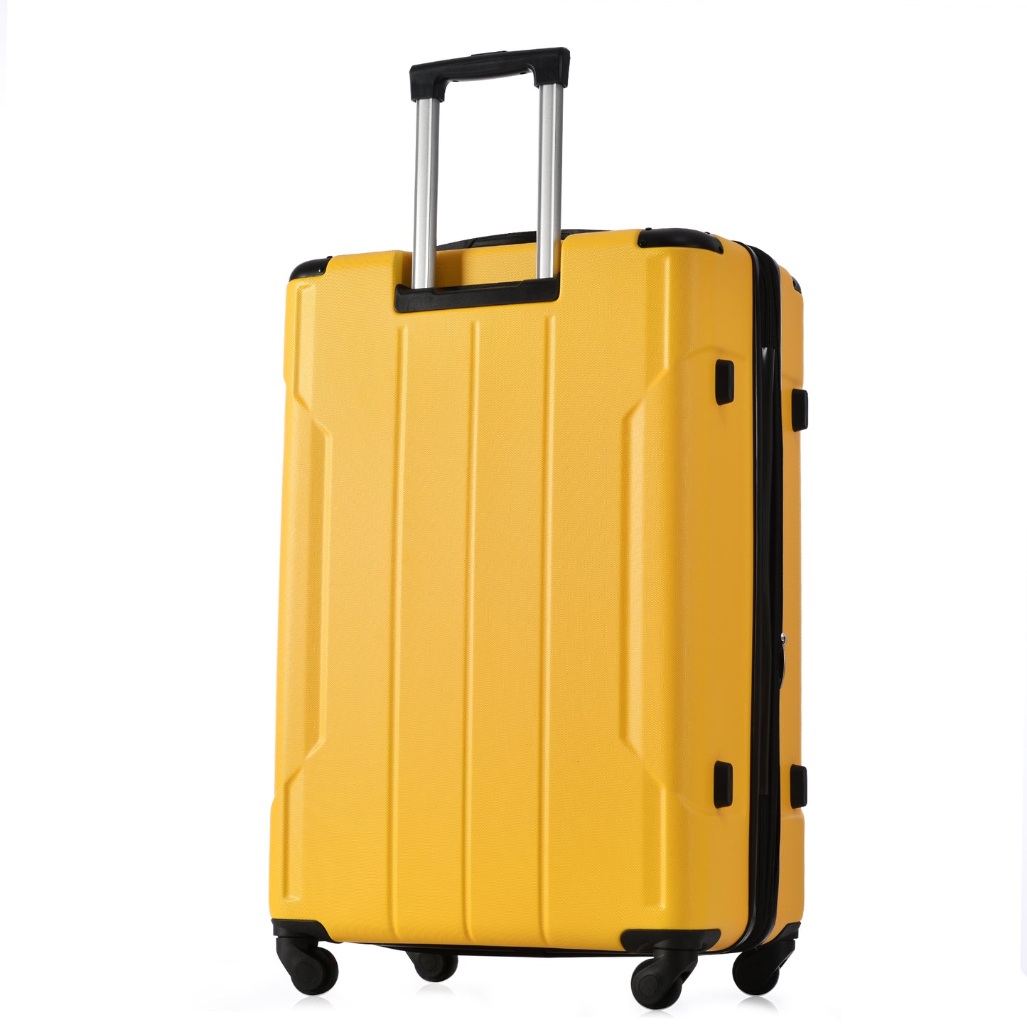Ensemble de valises 3 pièces, bagage à main rigide avec serrure TSA léger 20''24''28'' jaune + ABS