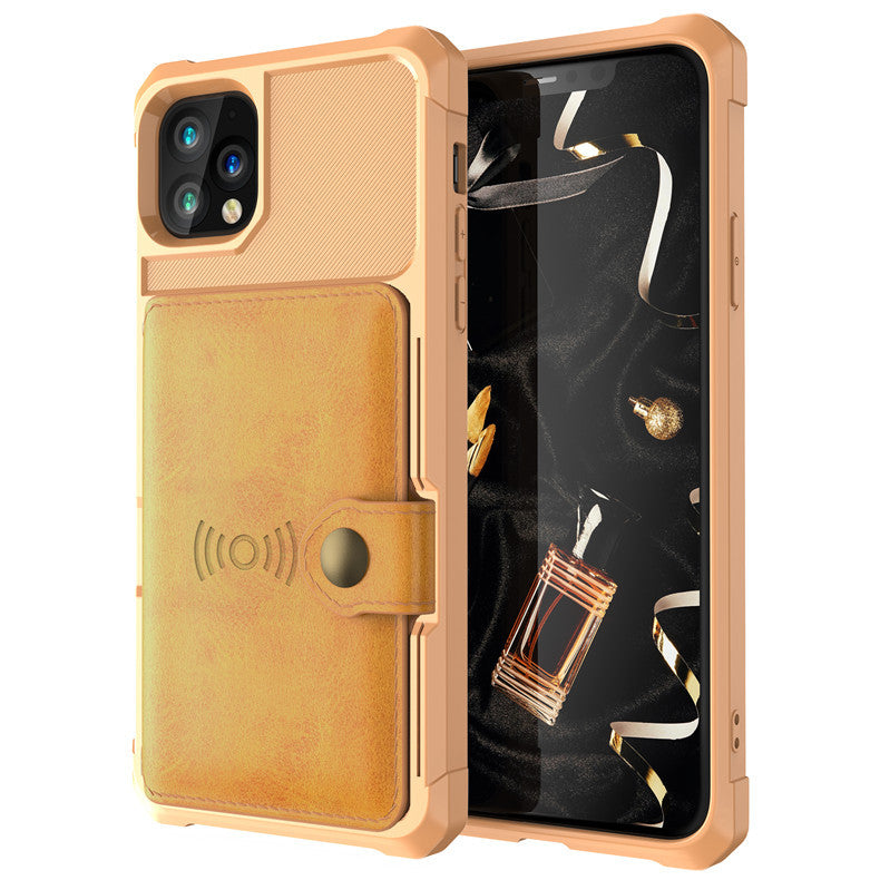 Étui pour téléphone avec porte-cartes Apple 13, porte-cartes, portefeuille magnétique, housse de protection