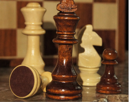 Jeu d'échecs en bois de bouleau, avec intérieur feutré pour le rangement, grand échiquier pour adultes et enfants