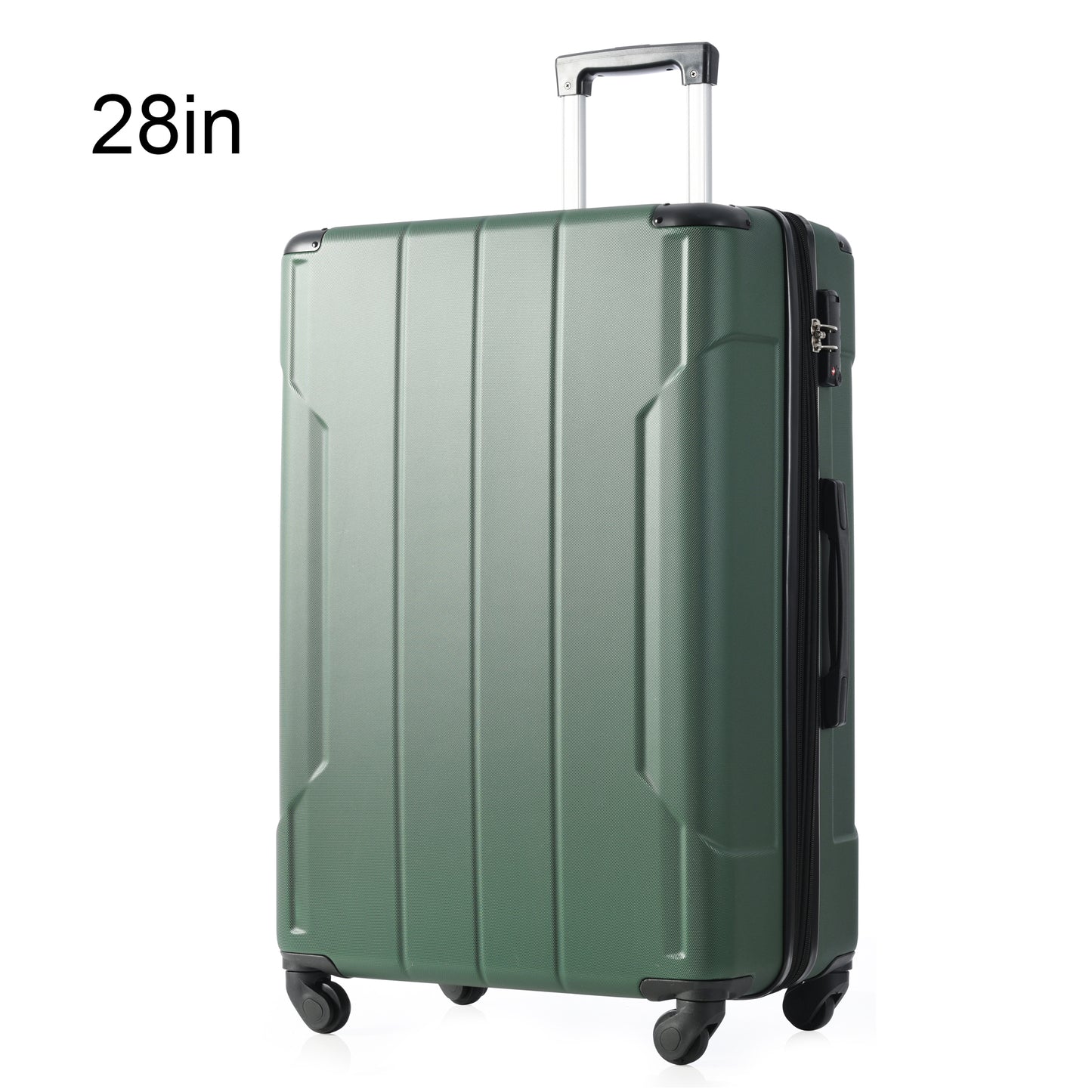 Valise rigide à roulettes avec serrure TSA légère et extensible 28'' vert + ABS
