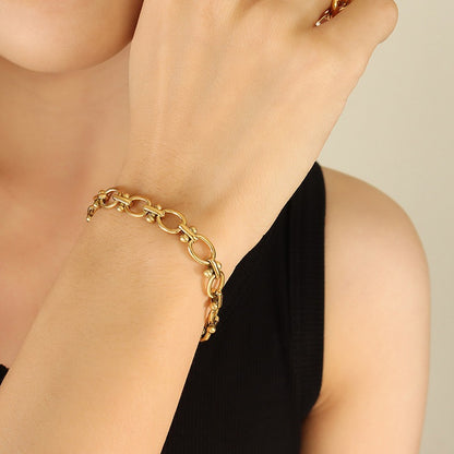 Bracelet à chaîne épaisse imbriqué pour femmes