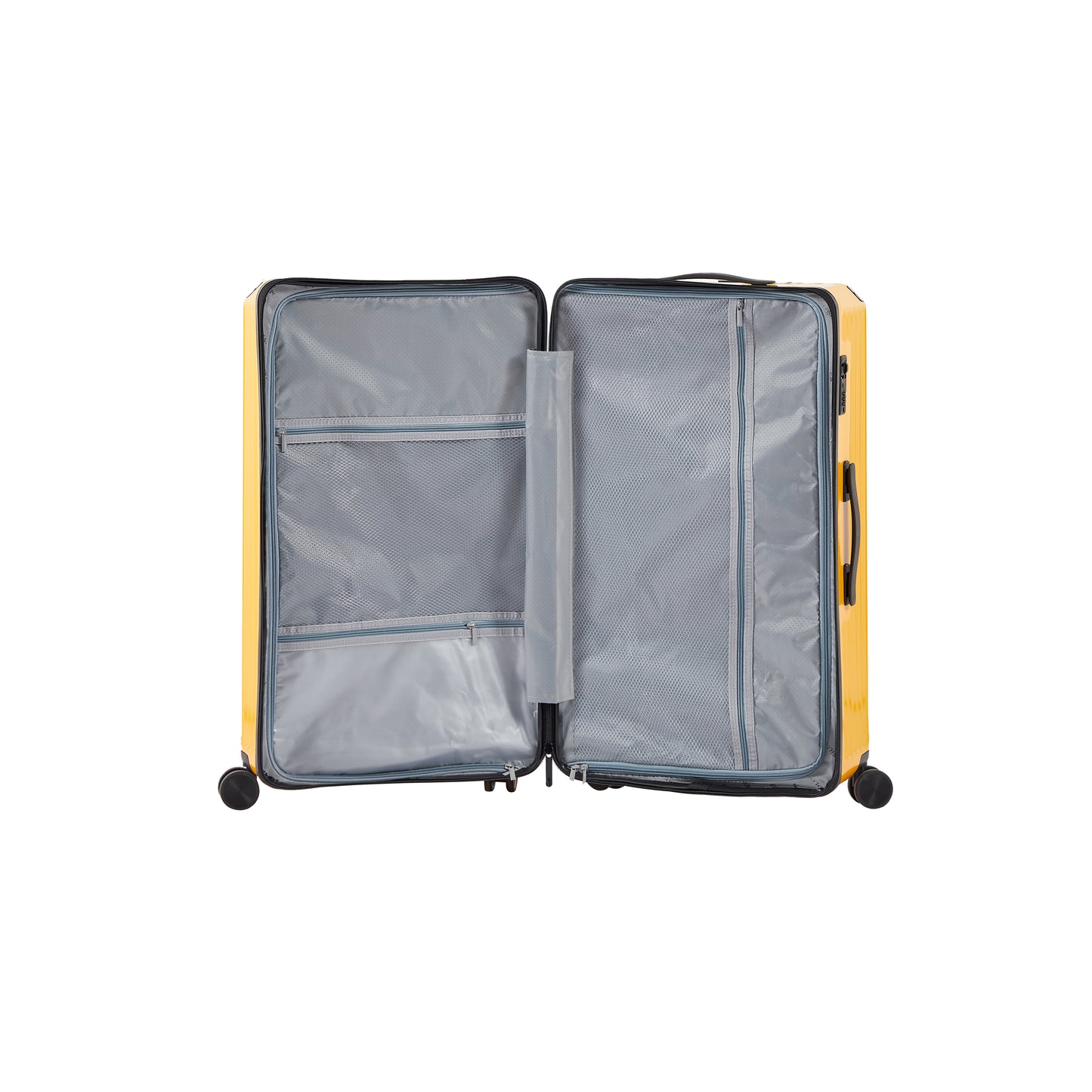 Ensemble de bagages 4 pièces (20"/24"/29"/sac de voyage), bagage léger et durable en PC + ABS avec porte-gobelet pliable, serrure TSA, jaune