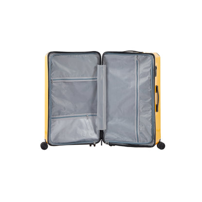 Ensemble de bagages 4 pièces (20"/24"/29"/sac de voyage), bagage léger et durable en PC + ABS avec porte-gobelet pliable, serrure TSA, jaune