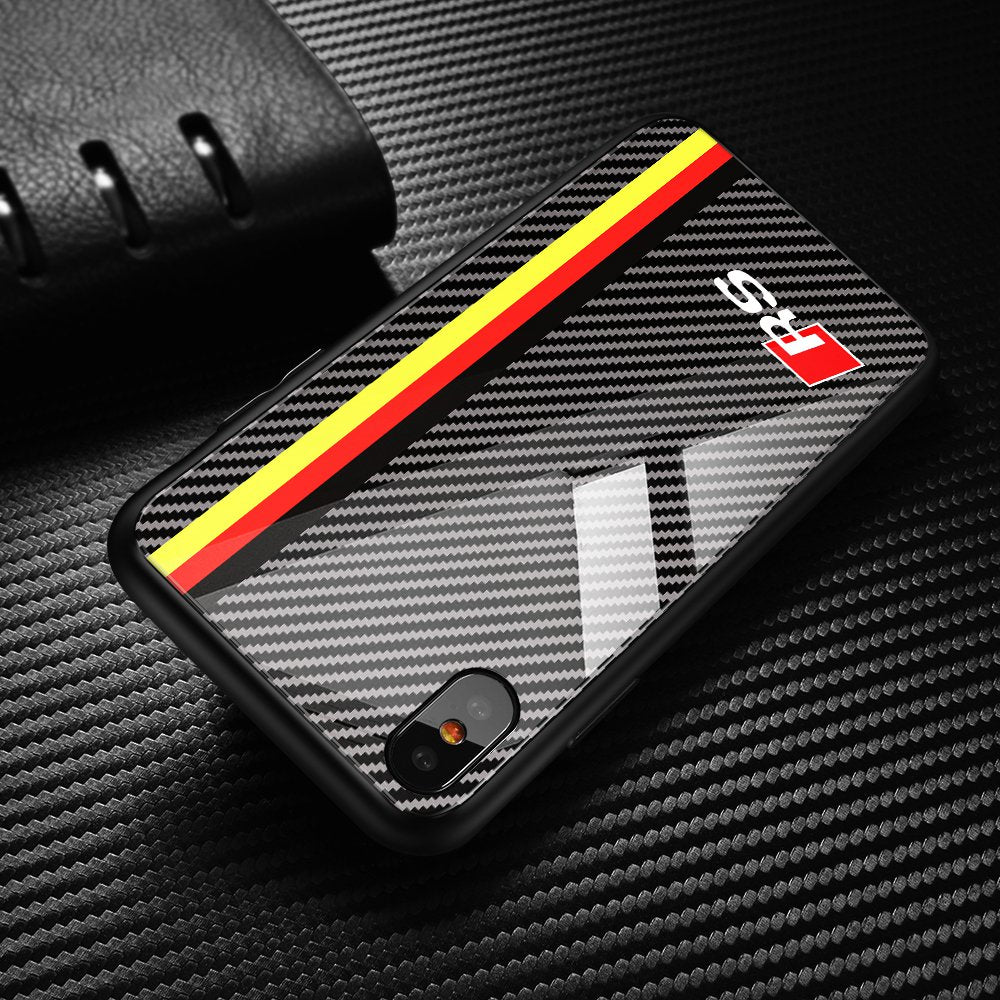 Coque de téléphone de luxe en fibre de carbone pour iPhone X 6 S 6S 7 8