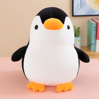 Poupée oreiller pingouin, jouet en peluche, poupée en tissu