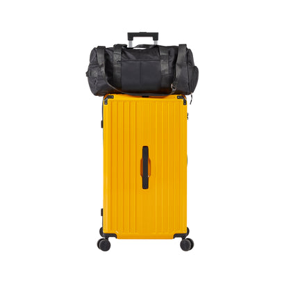 Ensemble de bagages 4 pièces (20"/24"/29"/sac de voyage), bagage léger et durable en PC + ABS avec porte-gobelet pliable, serrure TSA, jaune