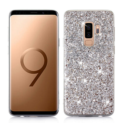 Coque pour Samsung Galaxy S9 Plus, étui en silicone à paillettes et cristaux