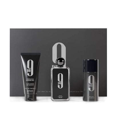 Afnan 9 pm Eau de Parfum 100 ml + Desodorante 150 ml + Gel de Ducha 150 ml Men