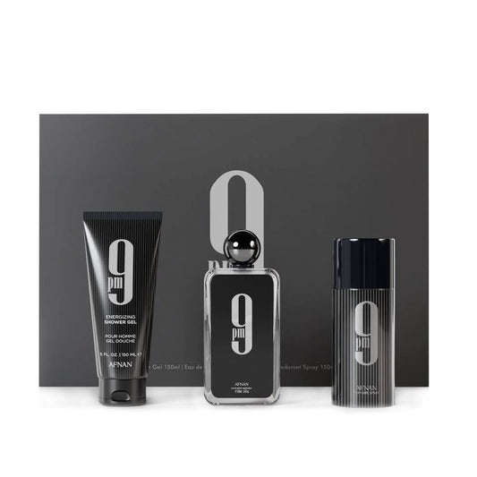Afnan 9 pm Eau de Parfum 100 ml + Déodorant 150 ml + Gel douche 150 ml Homme