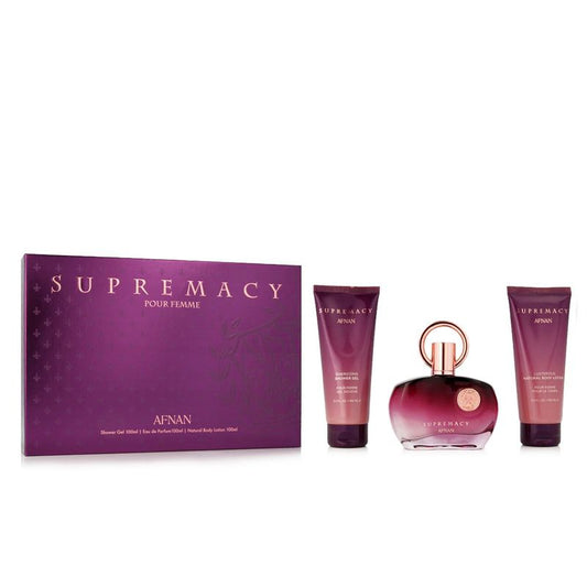 Afnan Supremacy Purple Eau de Parfum 100ml + Gel douche 100ml + Lait corps 100ml Femme