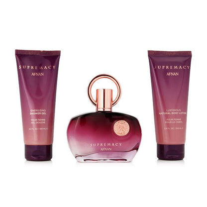 Afnan Supremacy Purple Eau de Parfum 100ml + Gel douche 100ml + Lait corps 100ml Femme