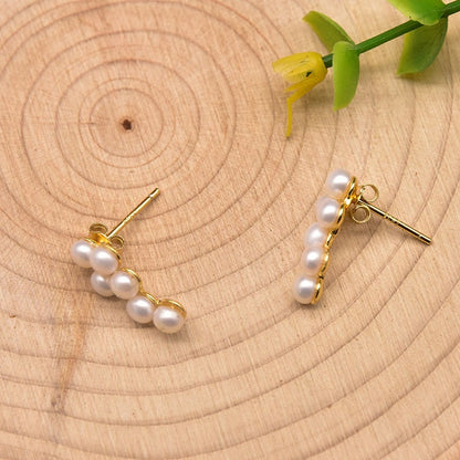 Boucles d'oreilles en perles d'eau douce naturelles pour femmes