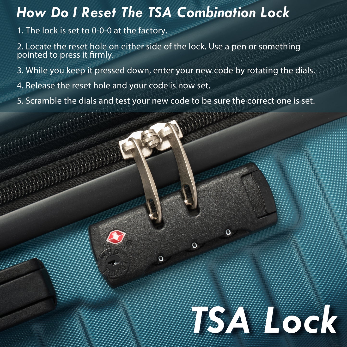 Ensembles de bagages rigides, valise à roulettes 3 pièces avec serrure TSA légère 20''24''28'' bleu marine + ABS