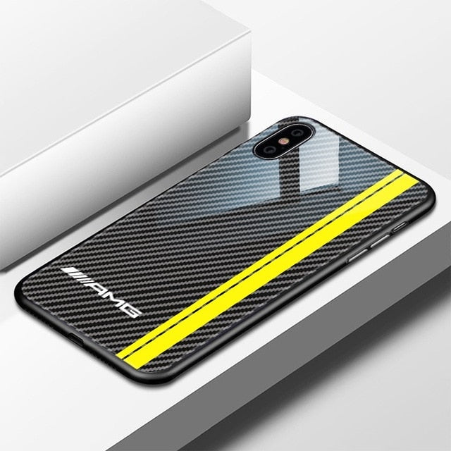 Coque de téléphone de luxe en fibre de carbone pour iPhone X 6 S 6S 7 8