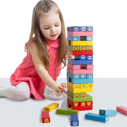 Créatif 54 pièces de blocs de construction en bois pour enfants, jouets éducatifs