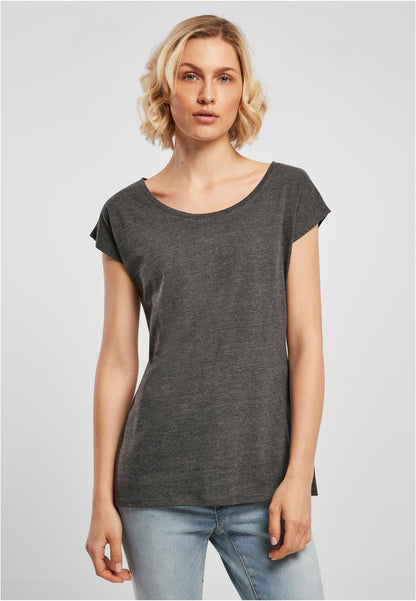 Build Your Brand T-shirt à col rond pour femme, gris anthracite, taille M