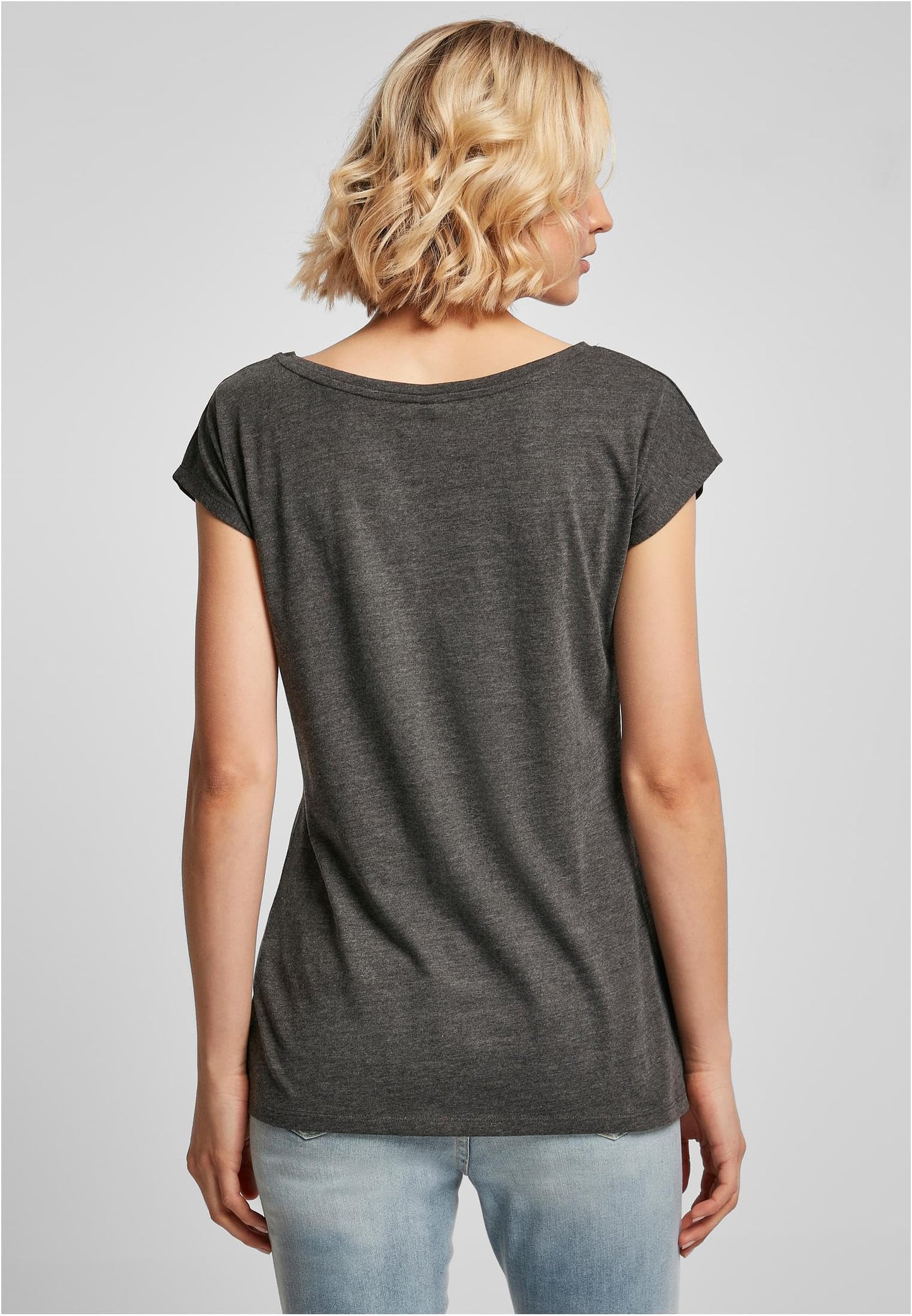 Build Your Brand T-shirt à col rond pour femme, gris anthracite, taille M