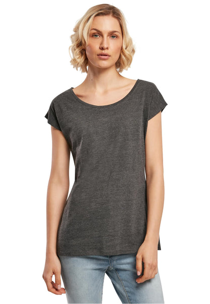 Build Your Brand T-shirt à col rond pour femme, gris anthracite, taille M