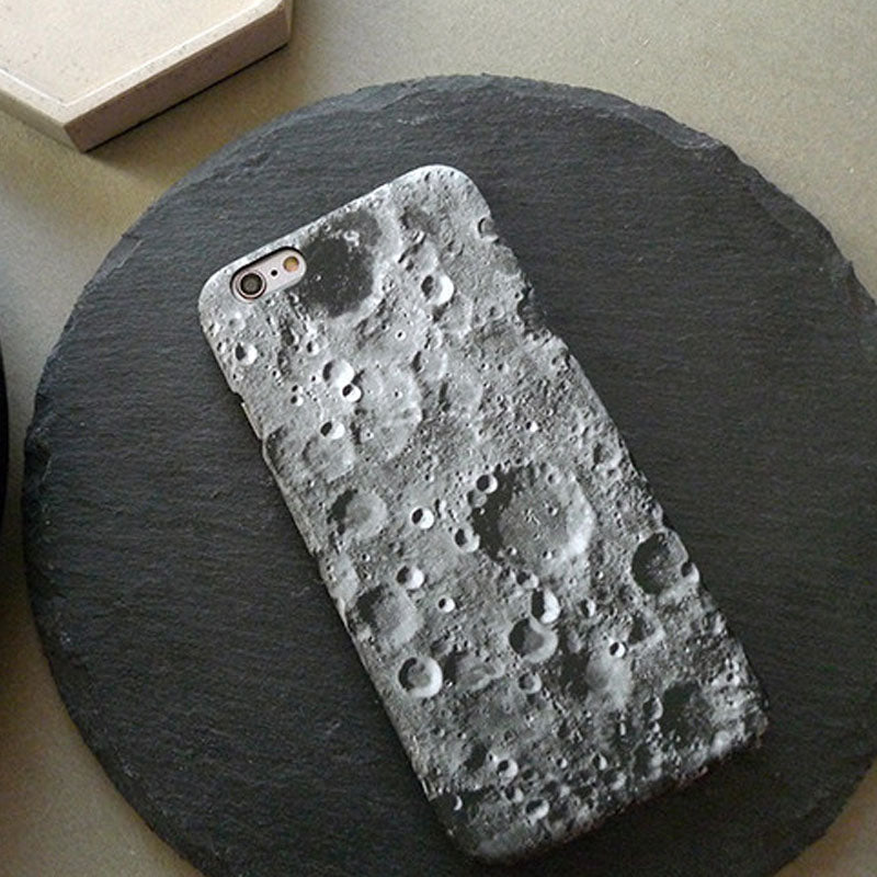 Coque de protection pour iPhone X, motif lune et motif cosmos, effet texturé