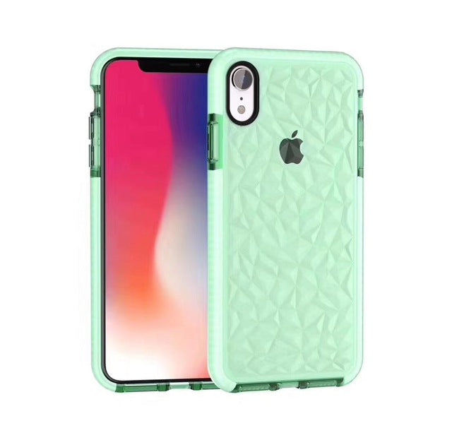 Coque souple transparente en diamant bicolore pour iPhone X XR XS MAX 6 7 8 Plus