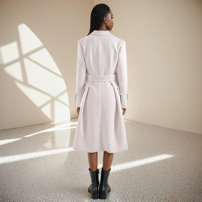 Trench-coat à simple boutonnage de couleur unie pour femme