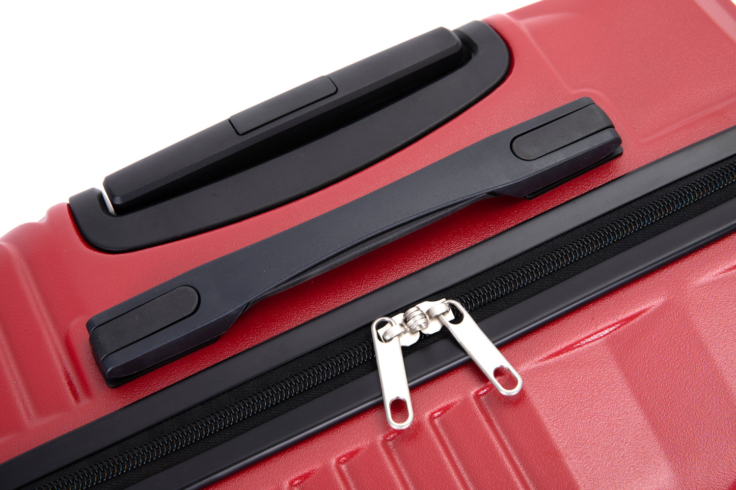 Ensembles de bagages 3 pièces PC + ABS valise légère avec deux crochets roues pivotantes (20/24/28) rouge