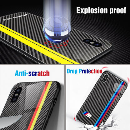 Coque de téléphone de luxe en fibre de carbone pour iPhone X 6 S 6S 7 8